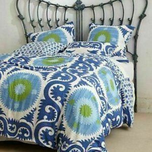 ANTHROPOLOGIE BLUE YALOVA SET OF 2 STANDARD SHAMS *RARE* NEW